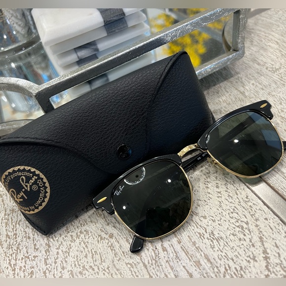 Ray-Ban Accessories - Ray Ban CLUBMASTER CLASSIC Polarized Green Classic G-15  +  Frame:  Black